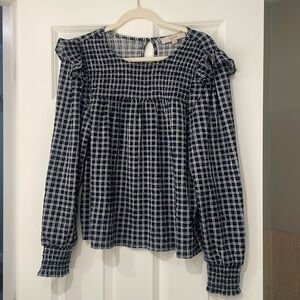 Loft long sleeve blue blouse